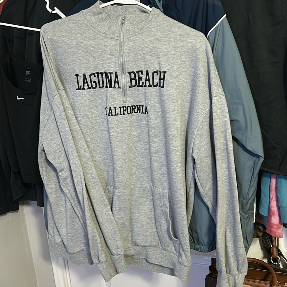 Quarter zip light gray XL